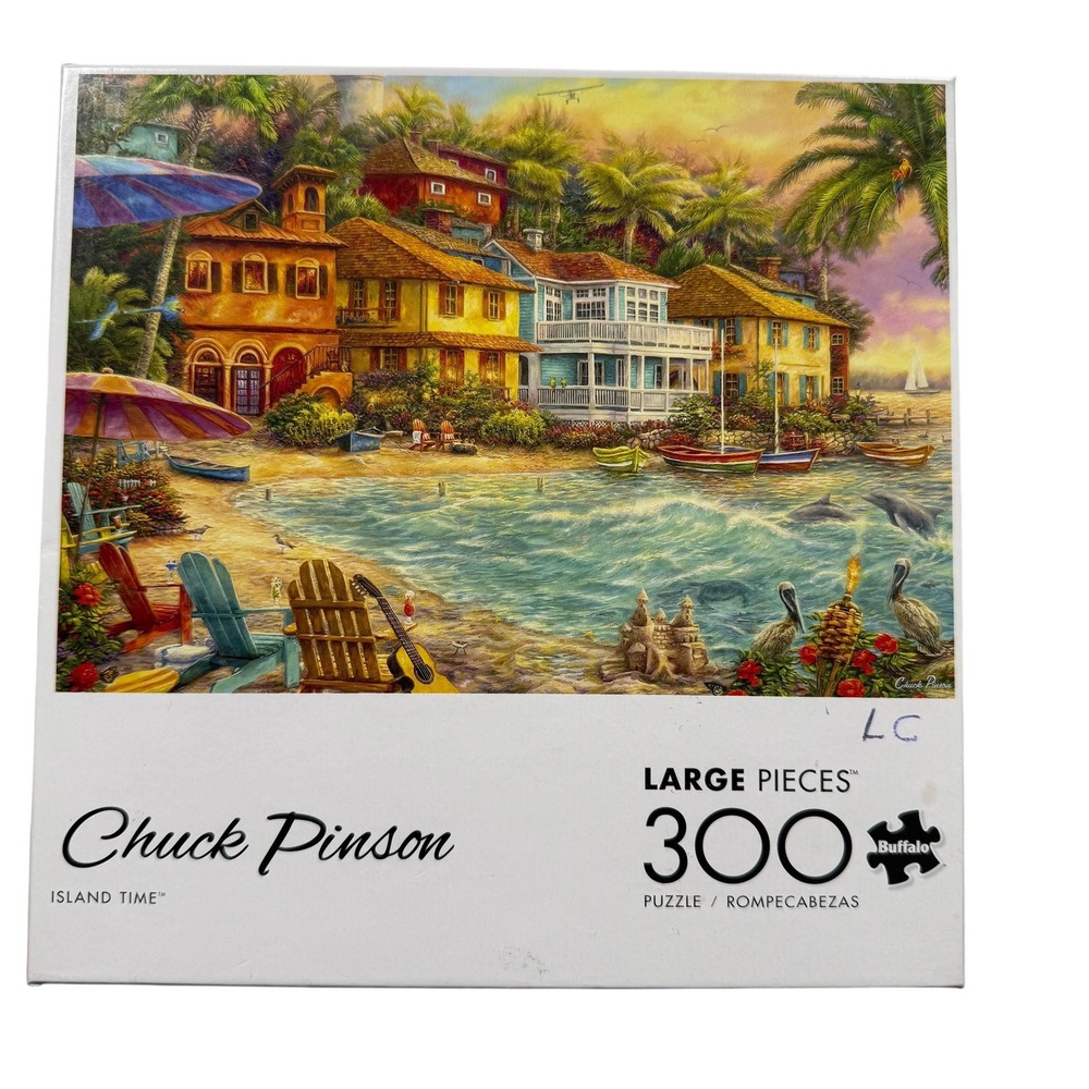 Buffalo Games Chuck Pinson Island Time 300 Large Piece Jigsaw Puzzle COMPLETE